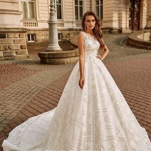 Glisteming Wedding Gown with Beaded And Sequined Bodice